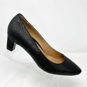 Vionic Women's Mia Black Snake Print Pumps Size 9 Mid Heel Formal Shoes